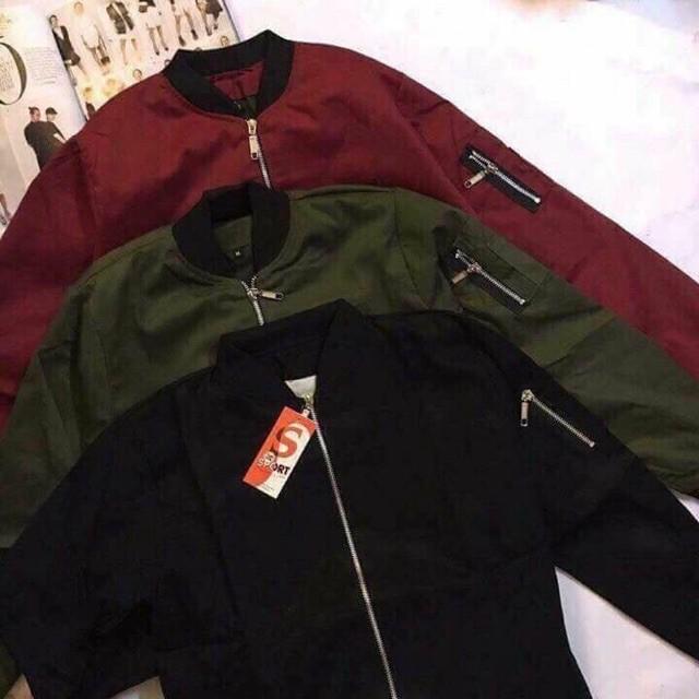 [HCM]Áo khoác bomber cho nam nữ B020 (Xám)