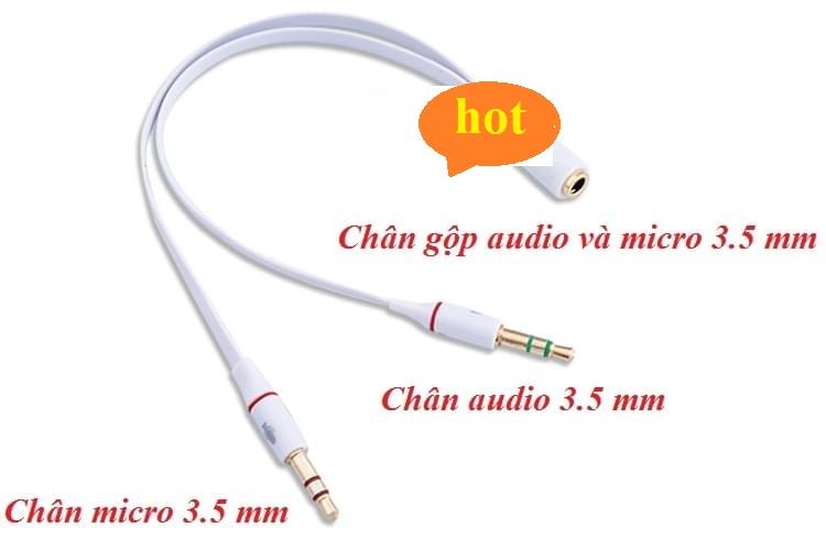 Cáp gộp Mic và Tai nghe cho máy tính