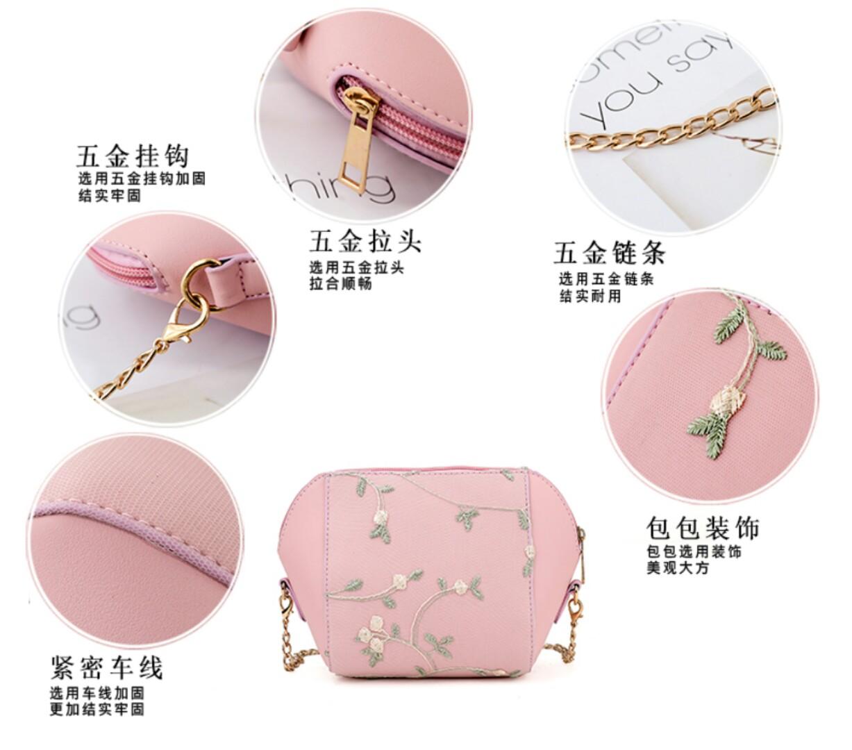 Túi hến thêu hoa nhỏ