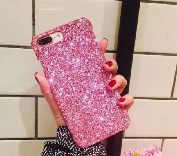 Ốp Đính Kim Tuyến cho Iphone 7,8PLUS ( ốp cứng ) ĐỎ MÃ A167