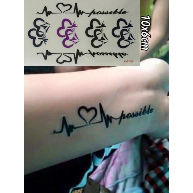 [HCM]Combo 7 tấm hình xăm dán nhịp tim 10x6cm- mua từ 2 combo tặng 2 tấm đồng size