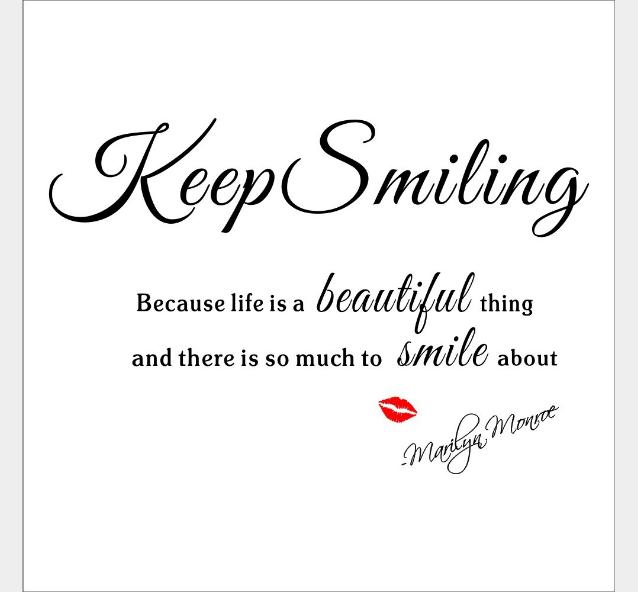Decan dán tường chữ nghệ thuật keep smiling- ZY8163-46