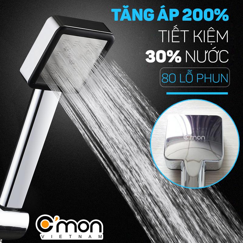 Bộ vòi sen tăng áp 200% C'mon TS-06 + dây sen (bạc)