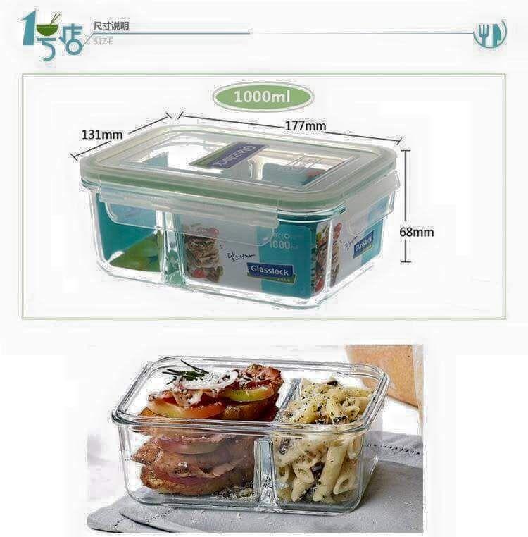 HỘP THỦY TINH CHIA NGĂN GLASSLOCK 1000ml