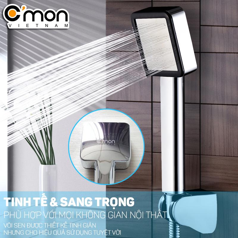 Bộ vòi sen tăng áp 200% C'mon TS-06 + dây sen (bạc)