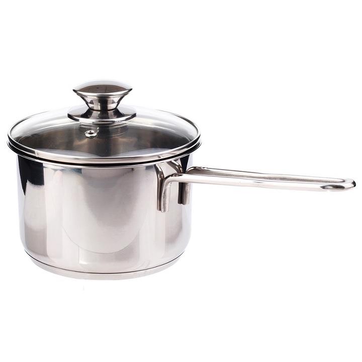 Quánh Inox 3 đáy nắp kính cao cấp Fivestar 14cm