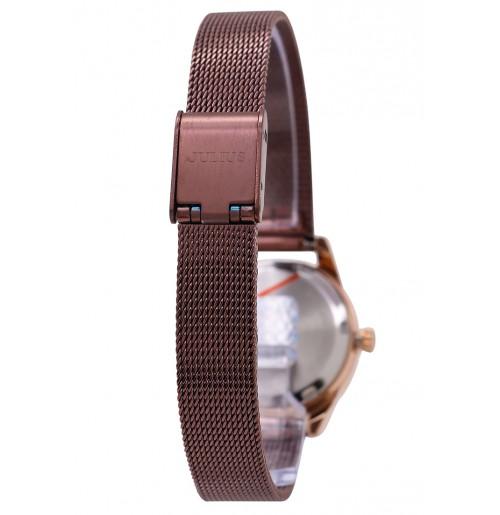 ĐỒNG HỒ NỮ JULIUS HÀN QUỐC DÂY THÉP JA-1040 (NÂU)