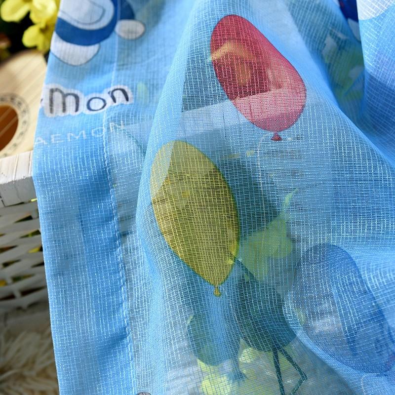 Rèm cửa voan họa tiết đô rê mon 2.7m cao