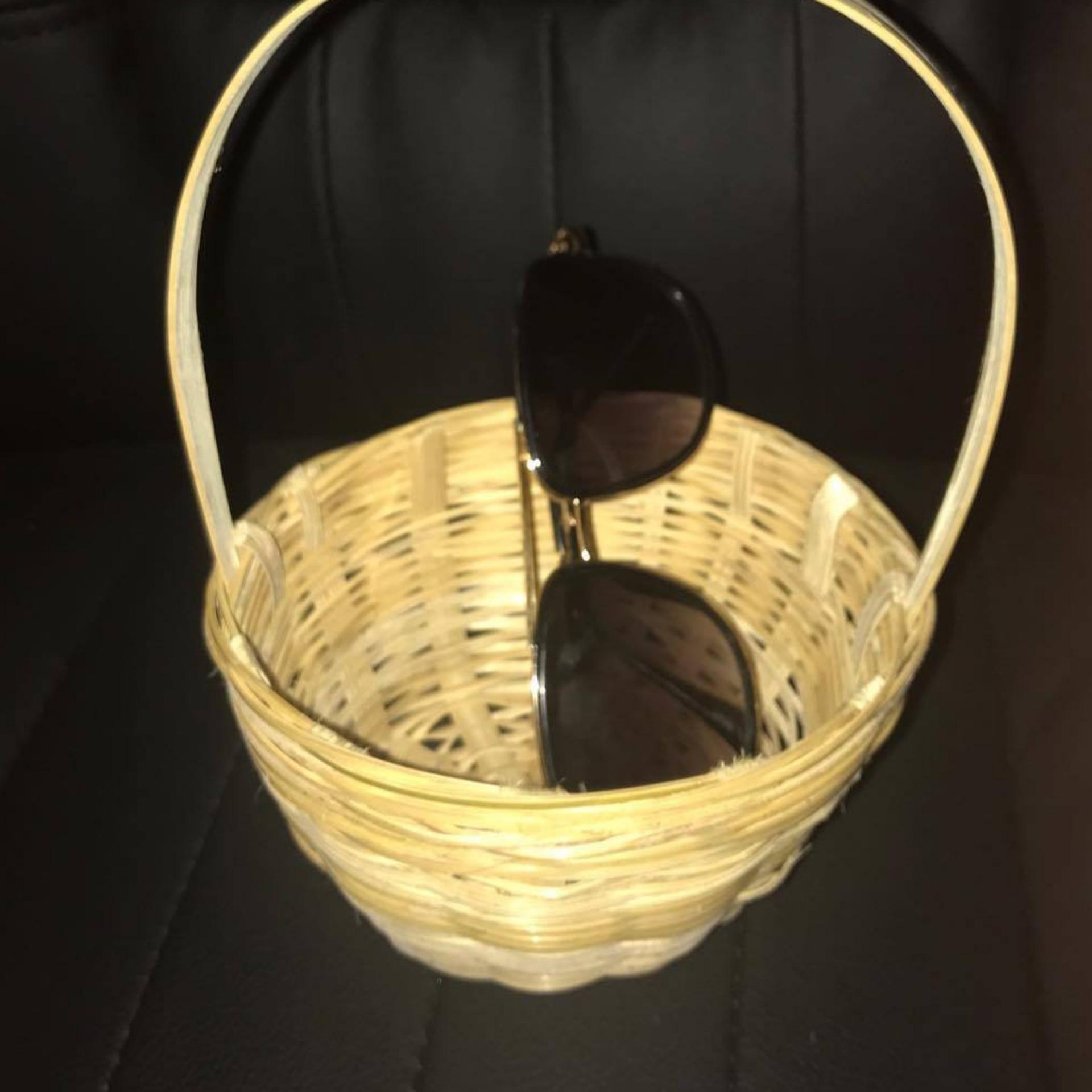 5 Weave Bamboo Basket .Vintage Handmade Wood Craft Decorate Gift