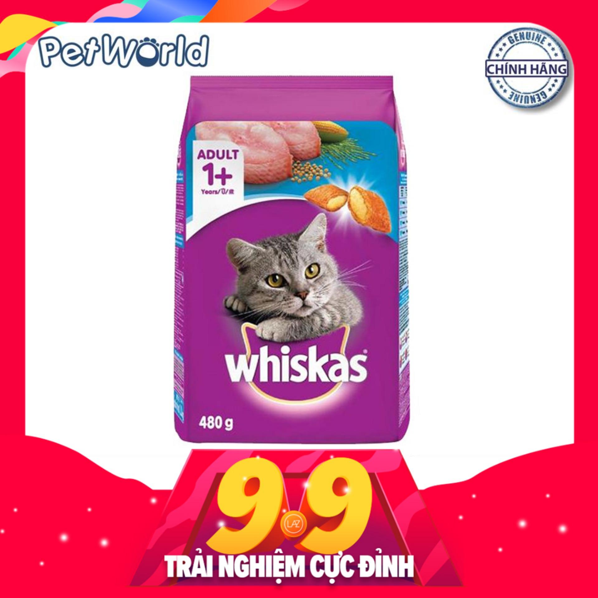 Thức ăn cho mèo Whiskas vị cá biển túi 480g
