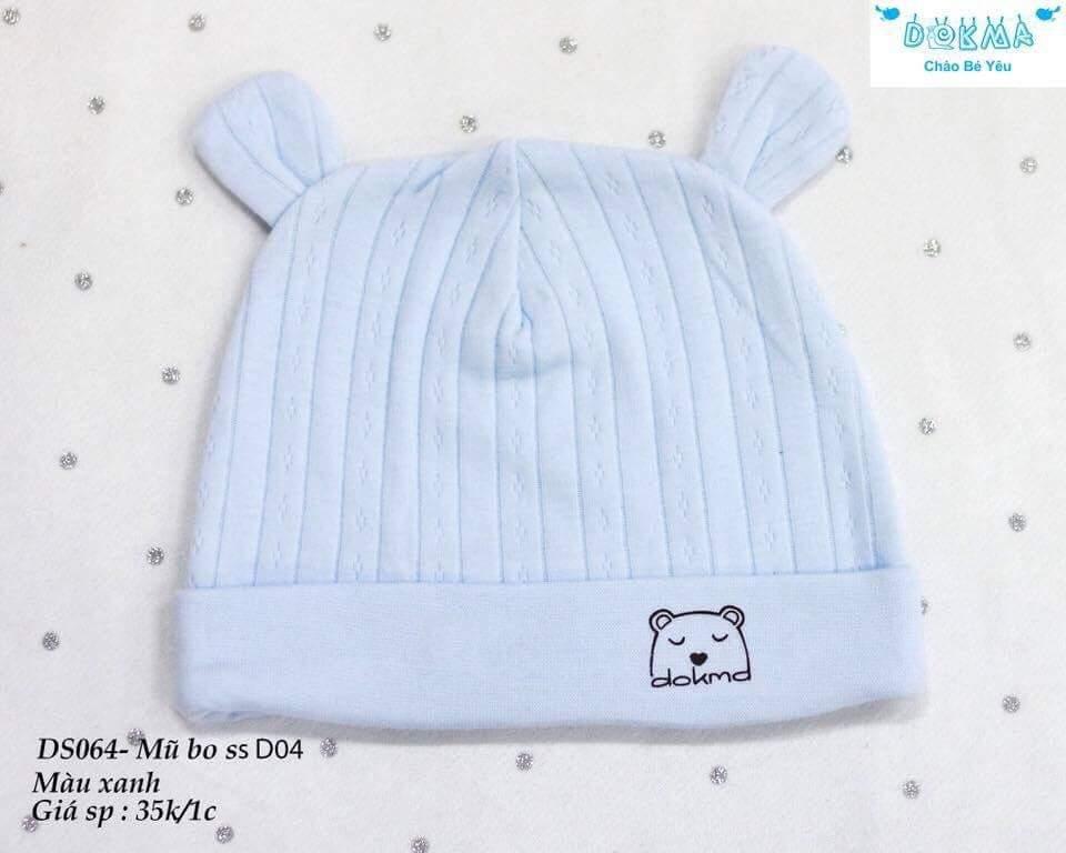 Dokma - Mũ sơ sinh bo cotton nỉ (0-6t)