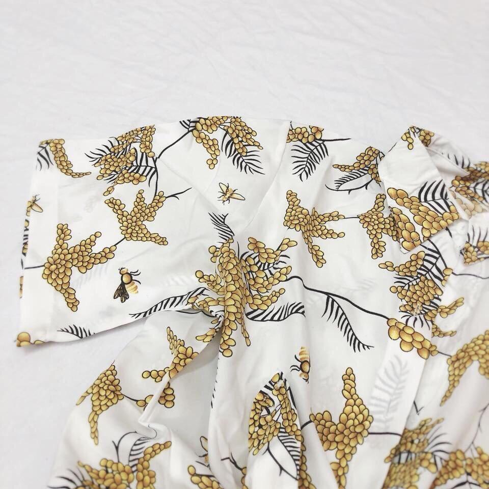 Set chân váy vàng mix sơmi họa tiết Summer