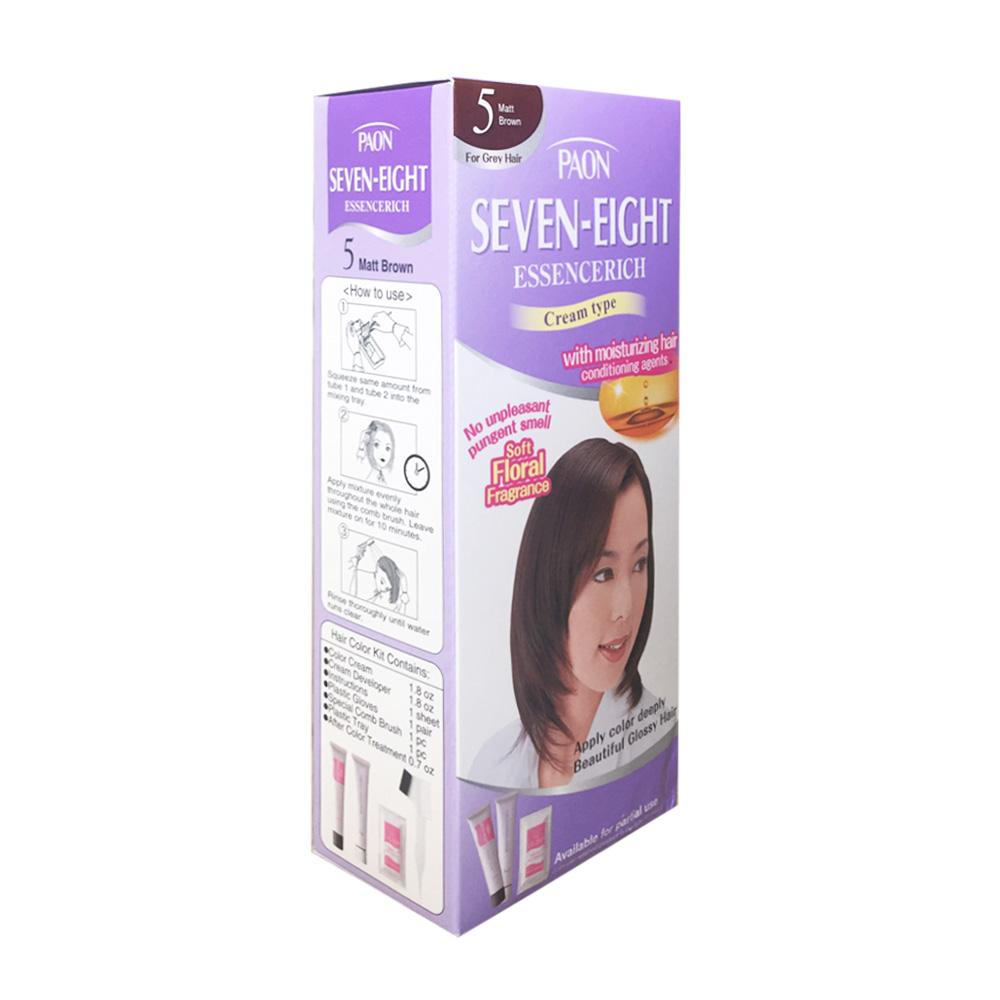 Nhuộm phủ bạc dưỡng chất Seven Eight số 5 (Nâu vừa) Nhật Bản (50g + 50g)