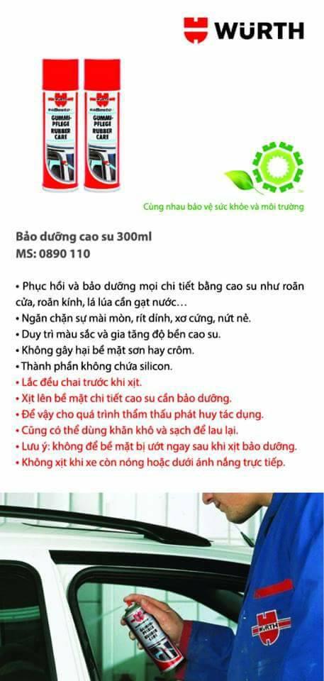 Bảo dưỡng cao su Wurth 300ml