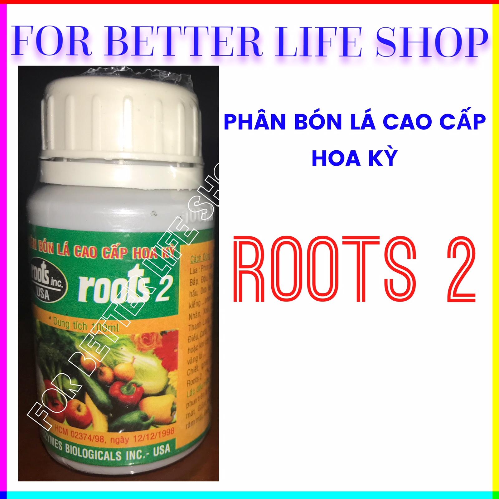 Phân bón lá cao cấp Hoa Kỳ ROOTS 2 (100ml)