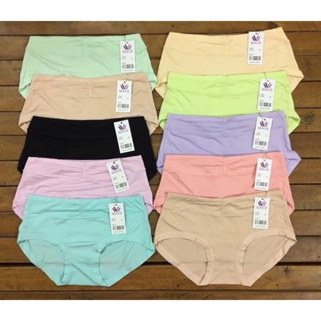Combo 5 quần lót nữ cotton lụa trơn nhún 5509
