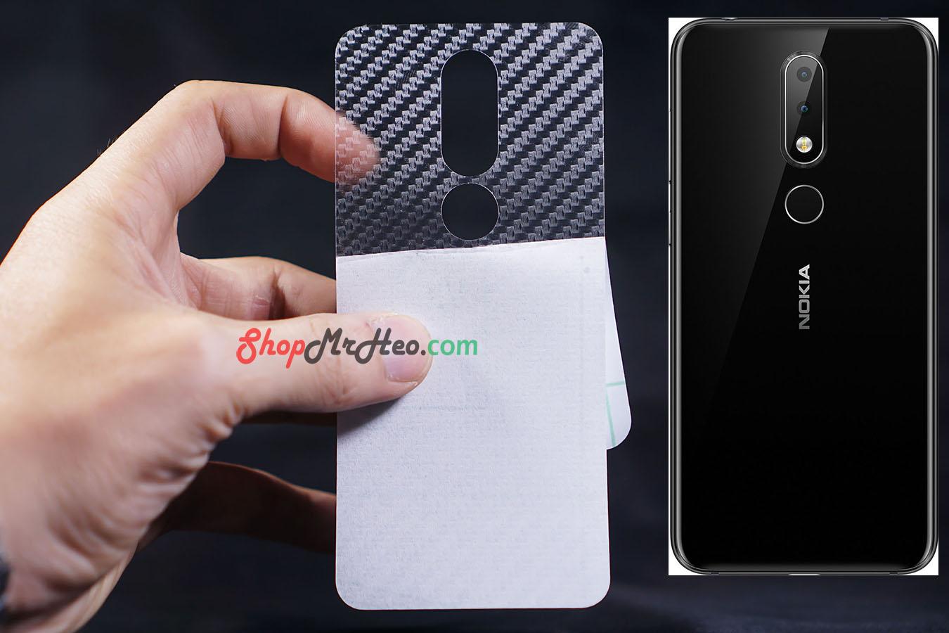 [HCM]Bộ 3 Skin Dán Mặt Lưng Vân 3D Nokia 5.1 Plus - Nokia X5