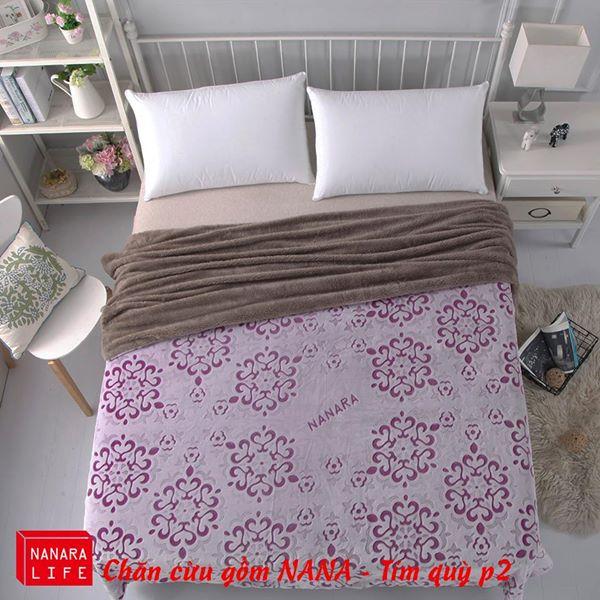 Chăn lông cừu gốm NANA Nanara Life Nhật bản 200x230cm(Tím quỳ P1)