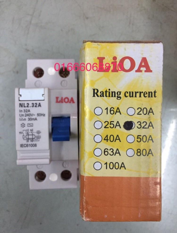 Át chống giật LiOA 32A , CB chống dòng dò 30mA