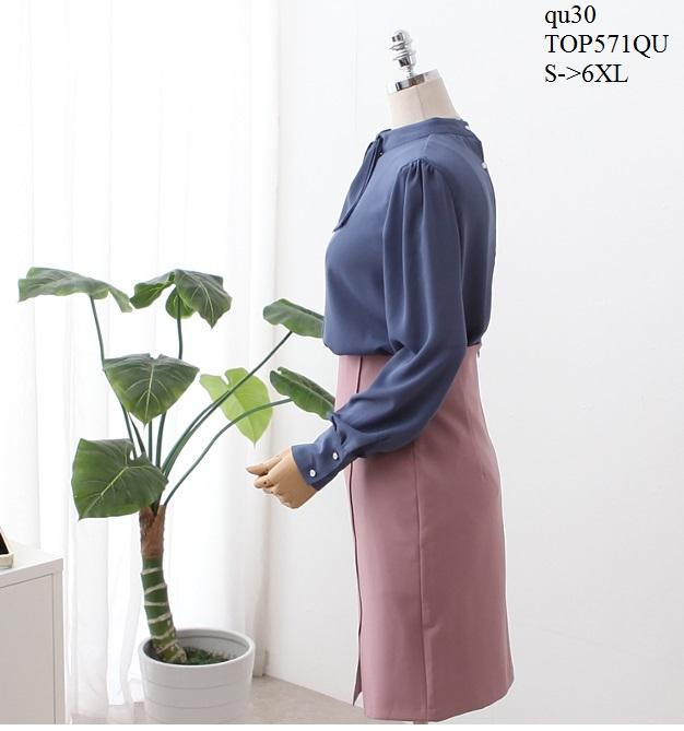 TOP571QU ÁO SƠ MI VOAN LỤA CÔNG SỞ
