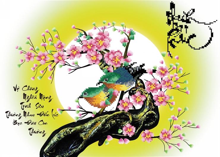 TRANH ĐÍNH ĐÁ HẠNH PHÚC 77555