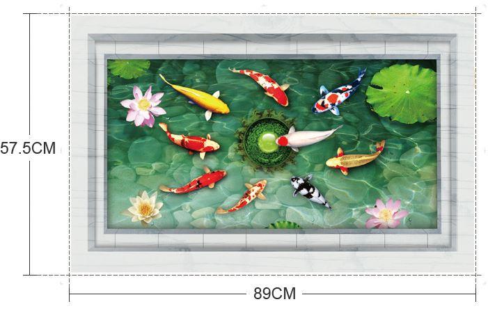 Tranh dán tường 3d, decal dán tường 3D, Mẫu Cá, Rùa Biển, Chim Công, Nai, có keo sẵn, bóc dán dễ dàng trên mọi về mặt phẳng Zooyoo Home Decor
