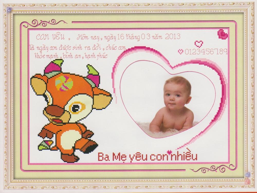 Tranh thêu chữ thập con giáp Trâu- DLH- 222702- Quốc Thịnh