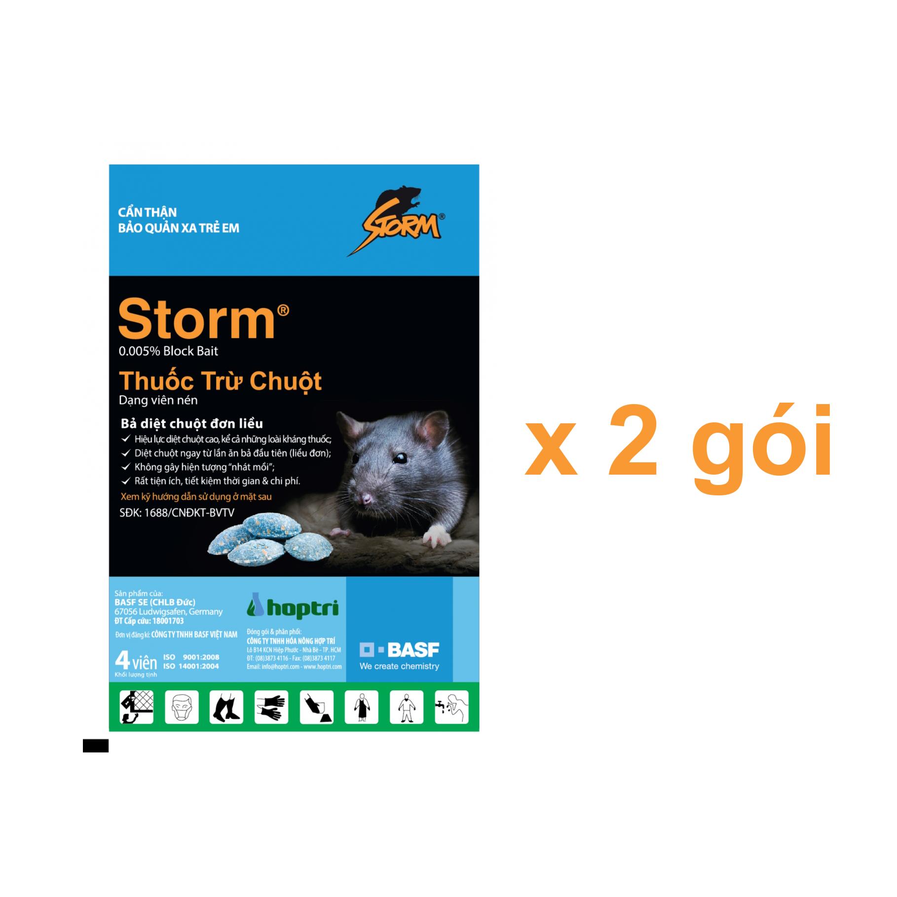 THUỐC DIỆT CHUỘT STORM 0.005% (2 gói x 4 viên)