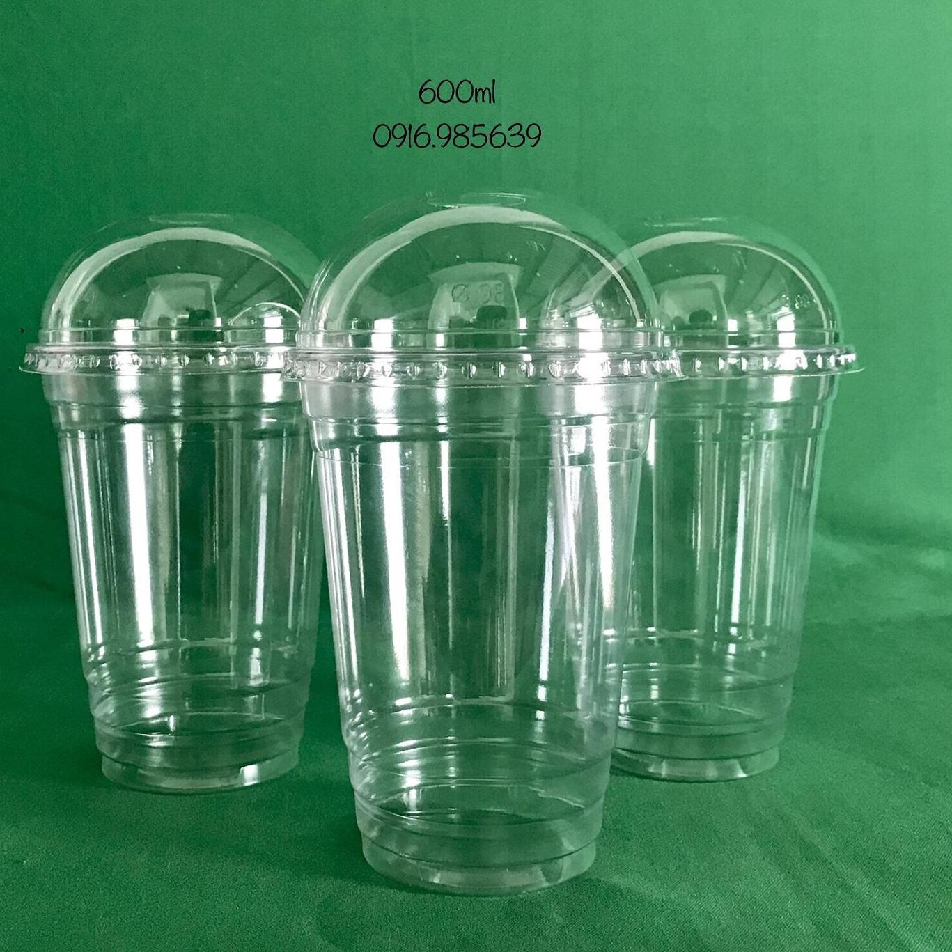 100 BỘ LY PET 600ml + NẮP