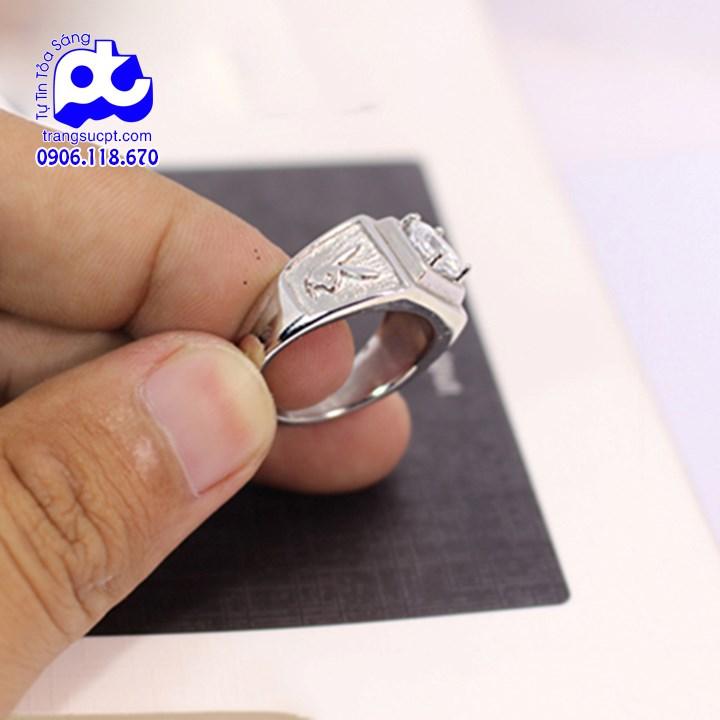 NHẪN INOX NAM CHẠM PLAY BOY THỜI TRANG HÀN QUỐC