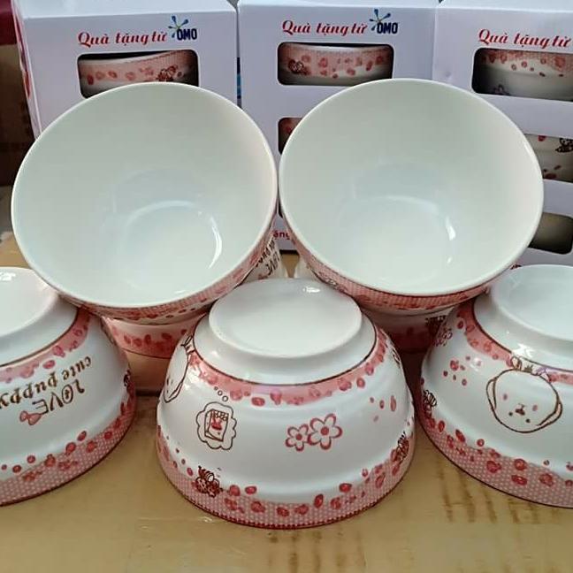 Set 10 chén sứ hoa văn ngộ nghĩnh