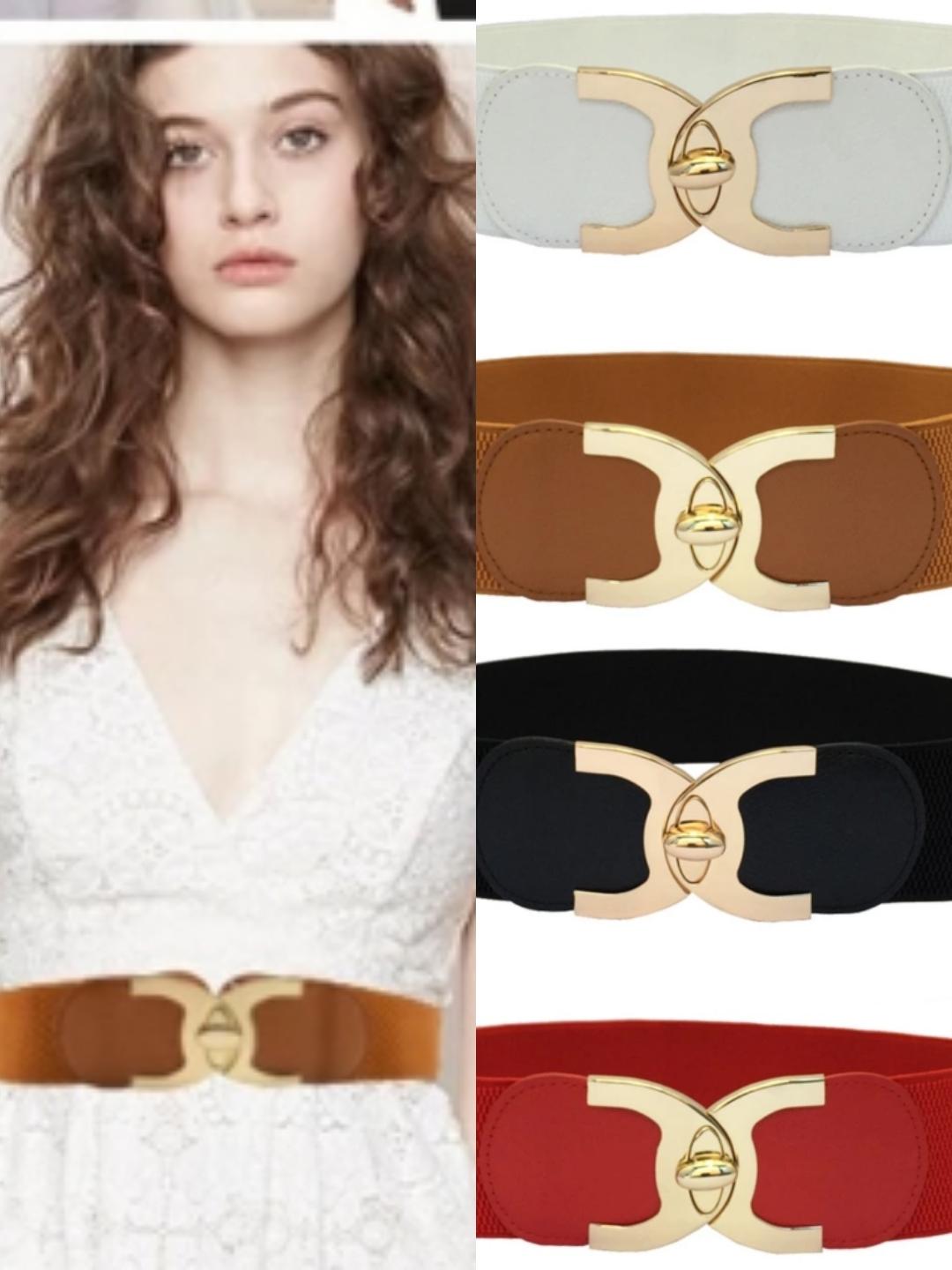 [HCM]thắt lưng nữ dây nịt nữ đầm váy thời trang Hàn Quốc màu nâu bản 6 phân rõ có giãn 55-95cm