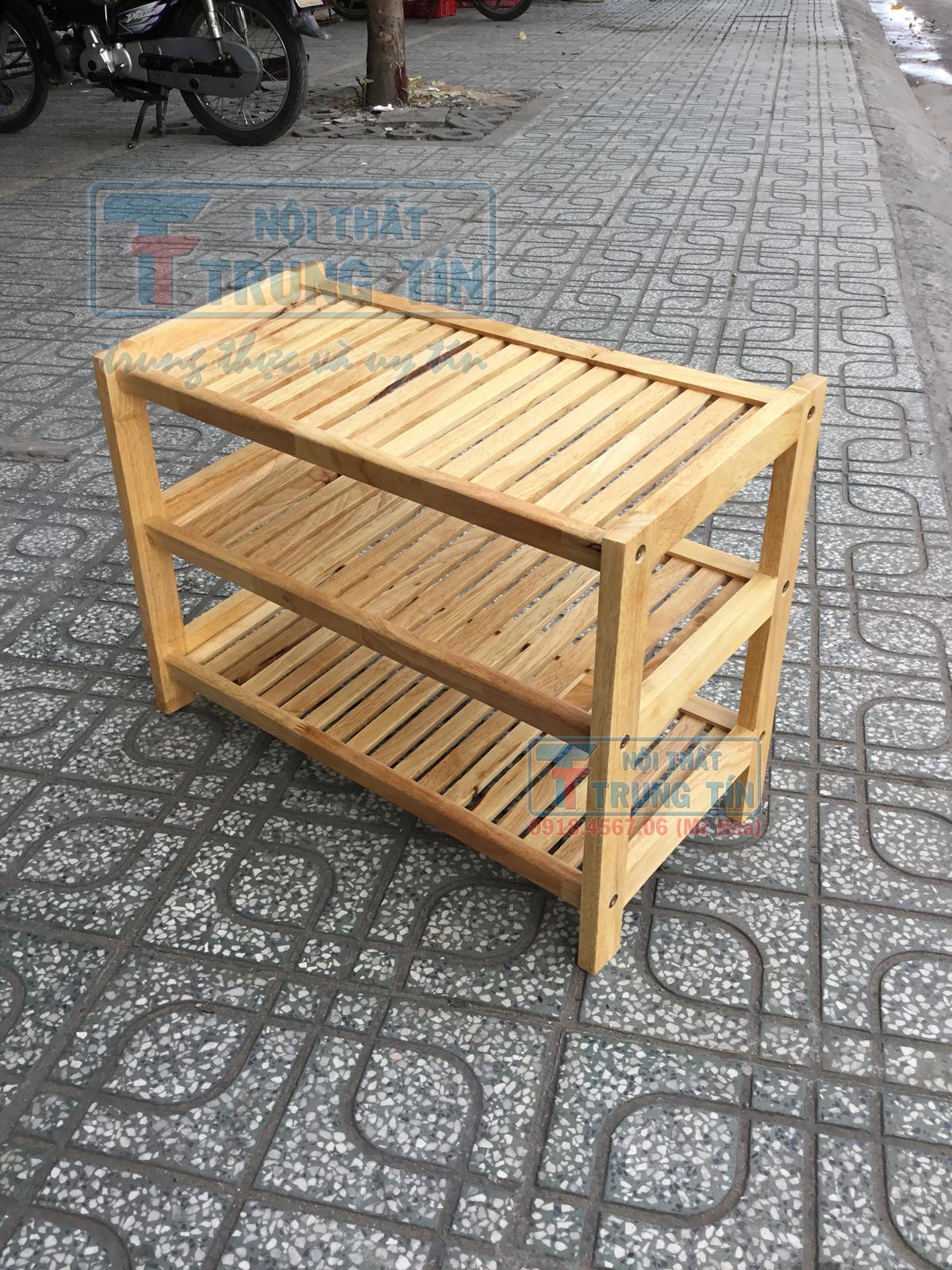 [HCM]KỆ DÉP GỖ 3 TẦNG 60 VÀNG
