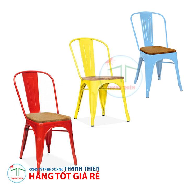 Ghế Tolix, ghế ăn, ghế cafe, ghế nội thất, ghế nhà hàng, ghế nhập khẩu đẹp tốt giá rẻ GCP 008A (có lót gỗ)