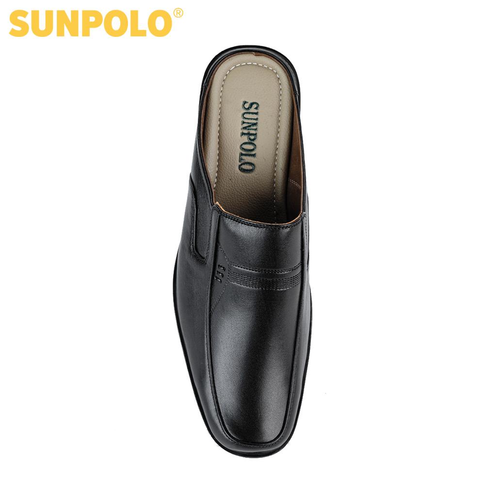 Dép Sapo Nam Da Bò SUNPOLO SPO001 (Đen, Nâu)