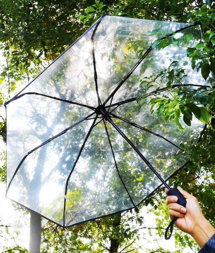 [HCM]Dù gấp trong suốt siêu gọn (Viền Màu Đen)
