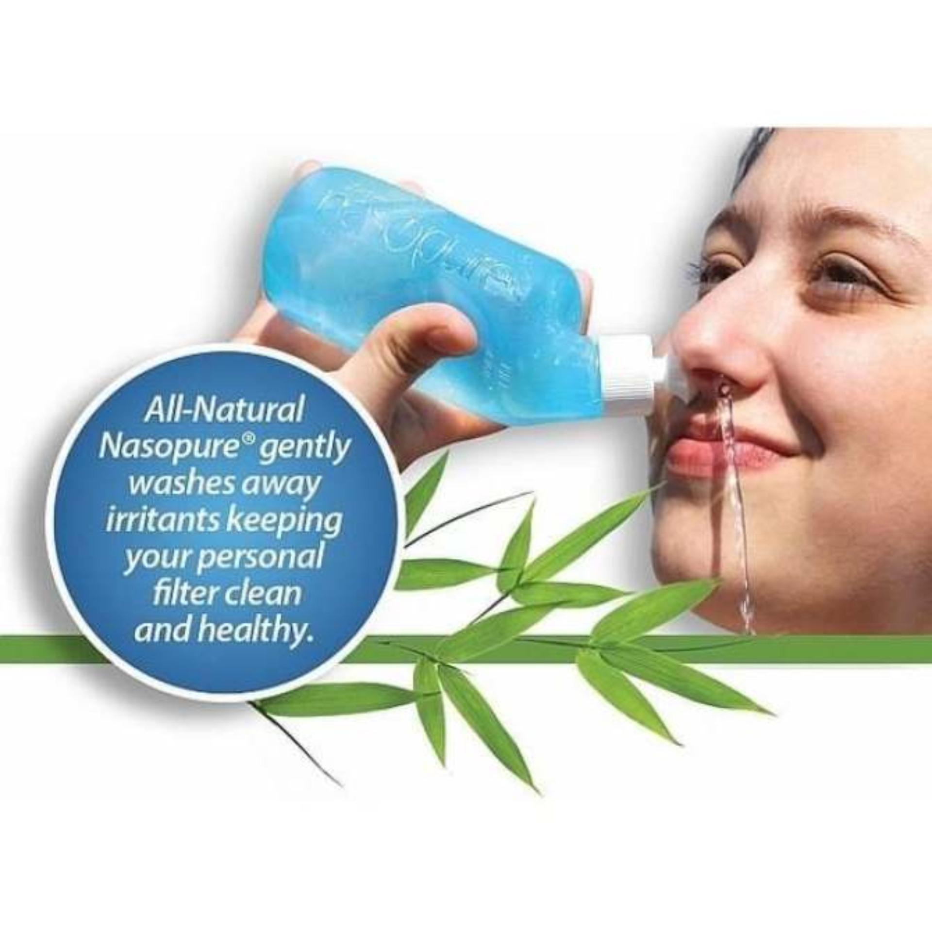 Rửa Mũi - Rửa Xoang Bằng Muối Cao Cấp Nasopure  (gồm: 1 Bình 8oz & 20 Túyp Muối)