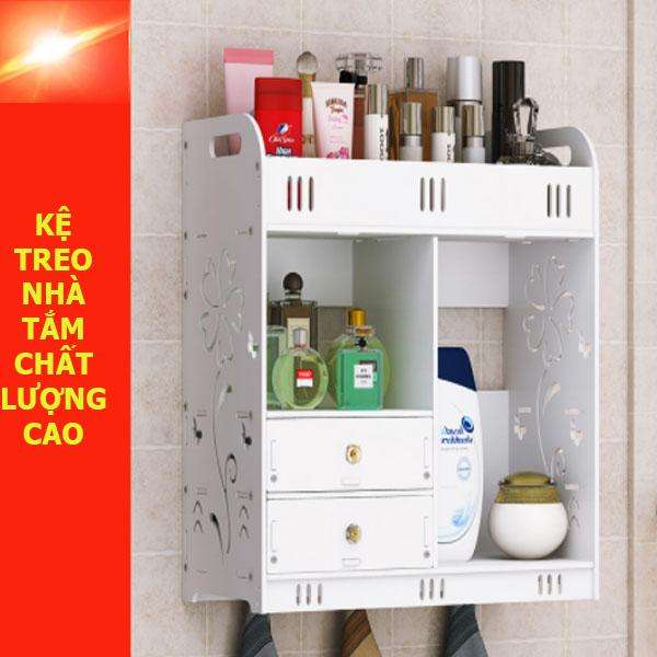 Tủ kệ nhà tắm cao cấp, chịu nước MS001 + Tặng 01 kệ đỡ điện thoại giá trị