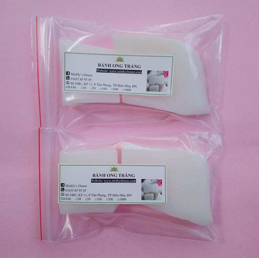 100g Bánh ong tảng trắng làm son, nến,...