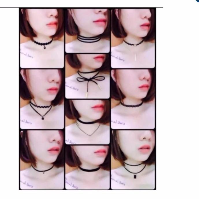 Bộ 12 Vòng Cổ Choker Cá Tính và thời Trang