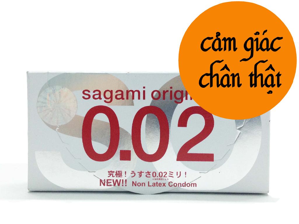 Bao cao su Sagami 0.02 mm siêu mỏng (2 cái)