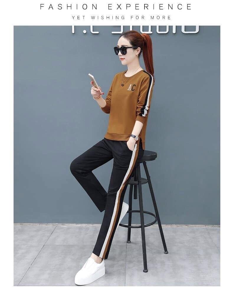 Đồ bộ thể thao thu đông cao cấp thêu chữ