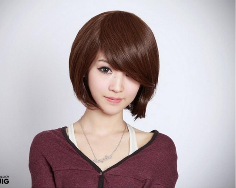 [HCM]Tóc Giả Nữ Hàn Quốc Mái Xéo ADORA - TG87