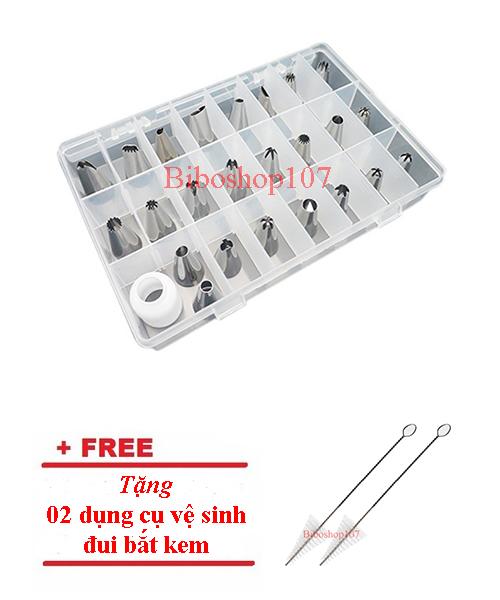 Bộ 24 đui inox kèm chốt kèm 2 dụng cụ vệ sinh đui