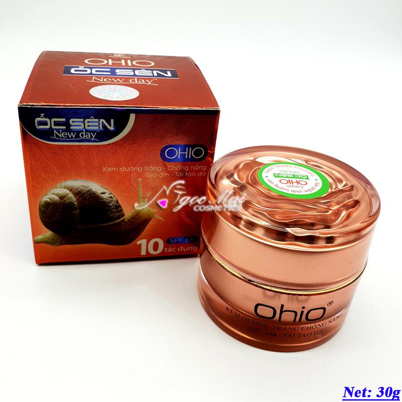 Kem dưỡng trắng chống nắng giữ ẩm tái tạo da  OHIO ỐC SÊN NEW DAY 10 tác dụng 30g