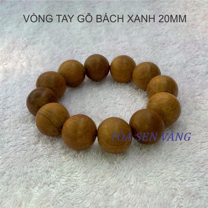 [HCM]VÒNG TAY GỖ BÁCH XANH 20MM