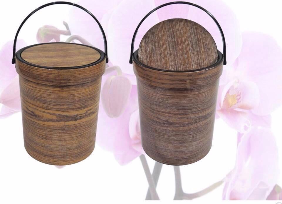 Thùng đựng rác vân gỗ tiện ích 30*23cm