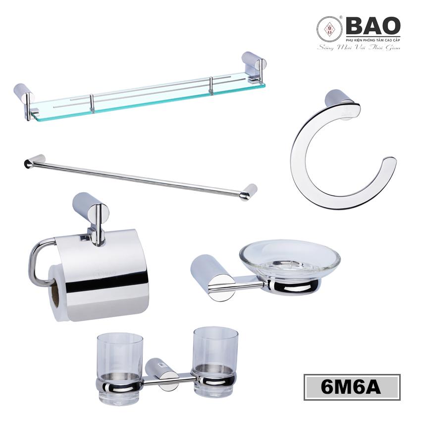 Bộ phụ kiện phòng tắm 6 món BAO - 6M6A (INOX 304)