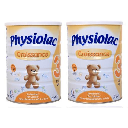 Bộ 2 hộp sữa Physiolac Croissance số 3 - 900g (1 - 3 tuổi) (hộp thiếc)