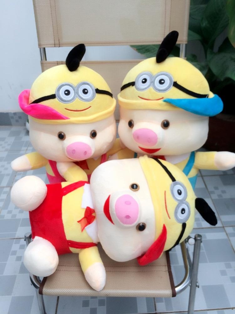 GẤU BÔNG LỢN NÓN MINION CAO 40CM ĐỎ
